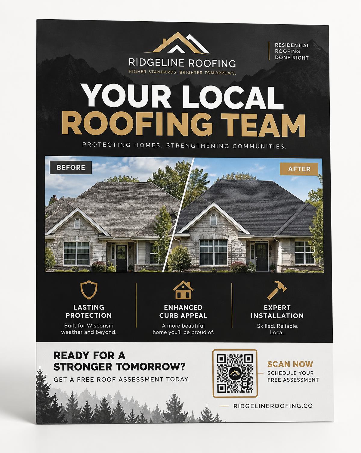 Full Back example of an exclusive 8.5 by 11 inch mailer for one local business
